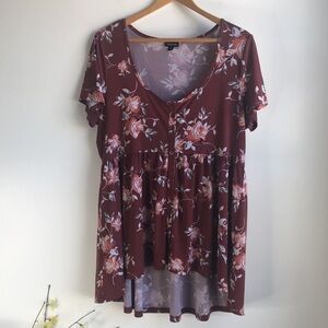 Torrid floral print scoop neck top